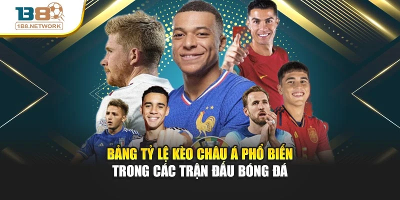 Bảng tỷ lệ kèo châu Á phổ biến trong các trận đấu bóng đá