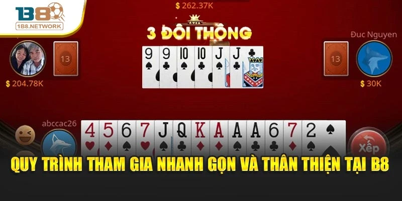  Quy trình tham gia nhanh gọn và thân thiện tại B8